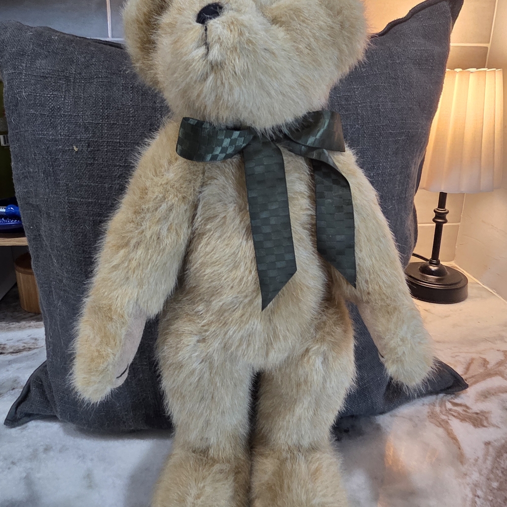 Plush Teddy Bear with Dark Green Check Ribbon BOYDS COLLECTIONS